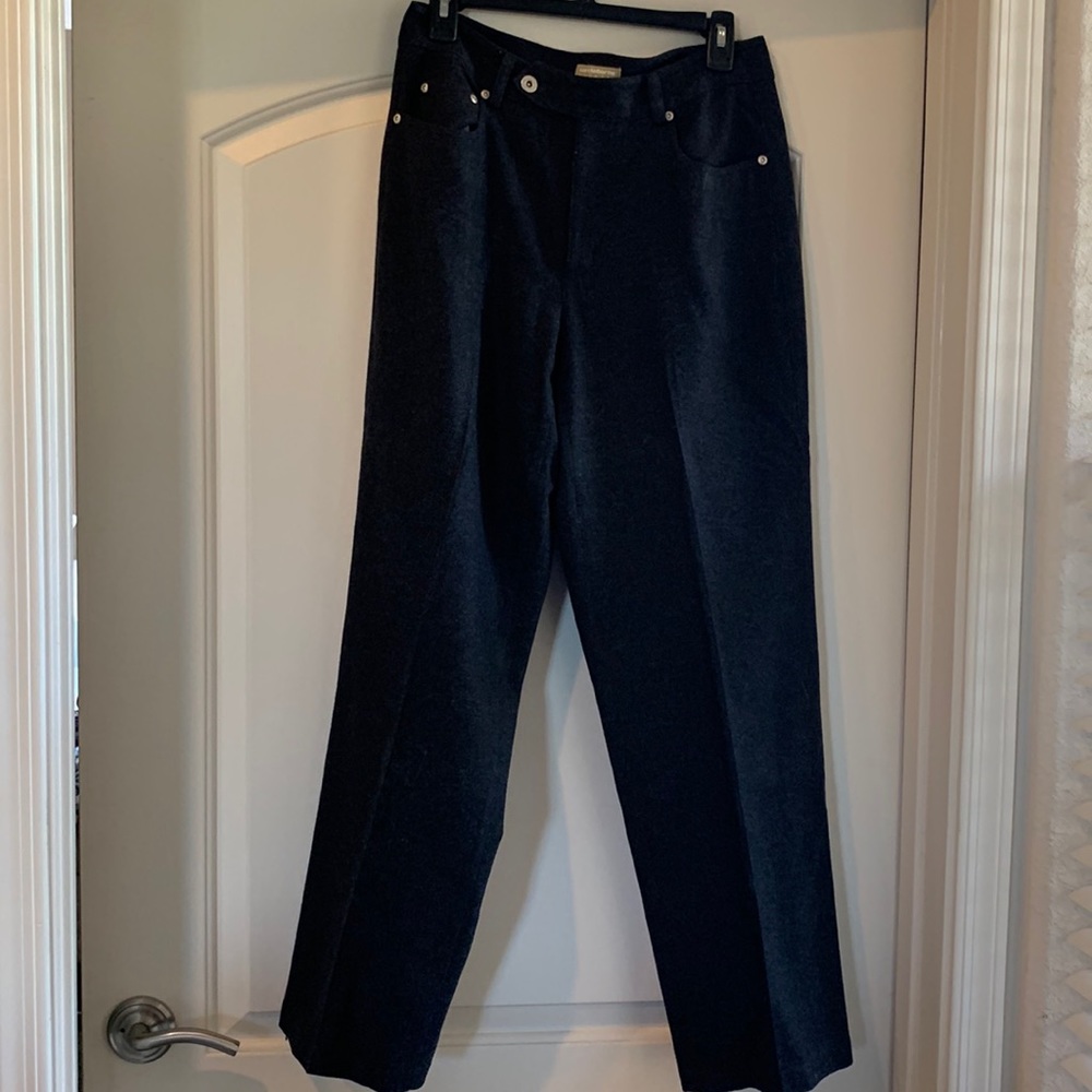 Liz Claiborne fully lined ladies pants - wool charcoal